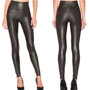SPANX Sleek Black High-Waist Faux Leather Leggings